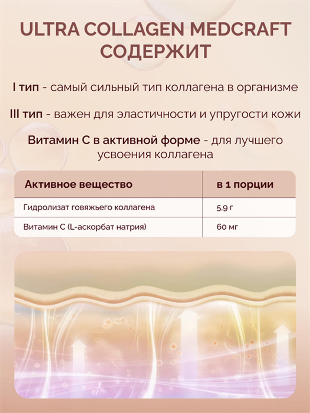 Коллаген говяжий, порошок, 5,9 мг, 180 гр