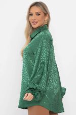 Рубашка атласная Все мысли о тебе (зеленая) Б14504-7М LT Collection