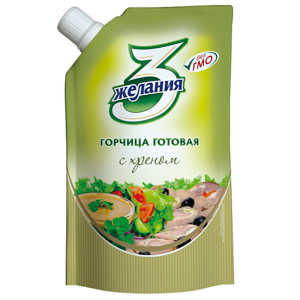 Горчица 3 желания готовая с хреном 140 гр