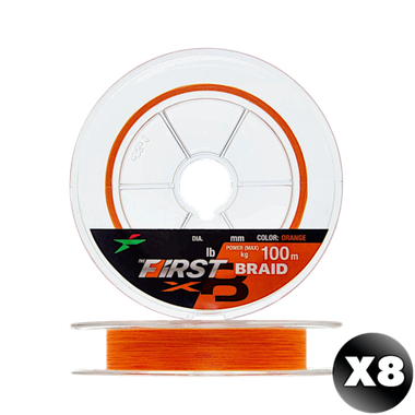 Шнур Intech First Braid X8 100м Orange -
