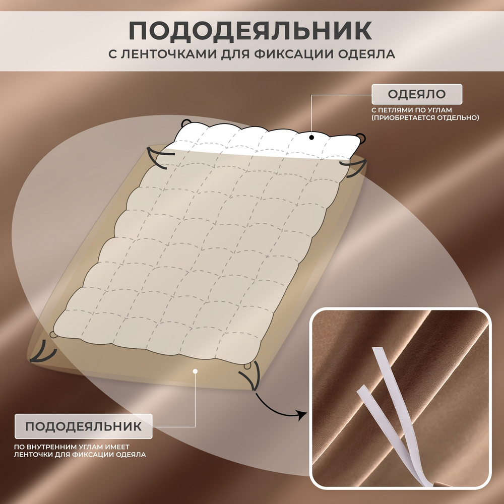Комплект постельного белья Однотонный Сатин Премиум на резинке OCPR015