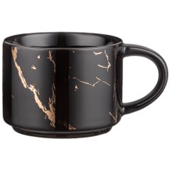 НАБОР КРУЖЕК НА МЕТАЛЛ. ПОДСТАВКЕ LEFARD "FANTASY" 4 ШТ. 300 МЛ ЧЕРНЫЙ (КОР=6НАБ.)