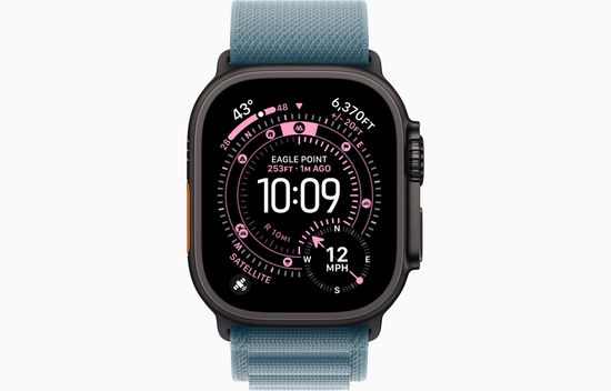 Умные часы Apple Watch Ultra 3, 49 мм, Black Titanium Light Blue Alpine Loop S