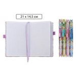 Записная книжка Basir, формат А5, серия "Цветы", цветная обложка, 21*14,3 см, 80 листов, 4 цвета ассорти