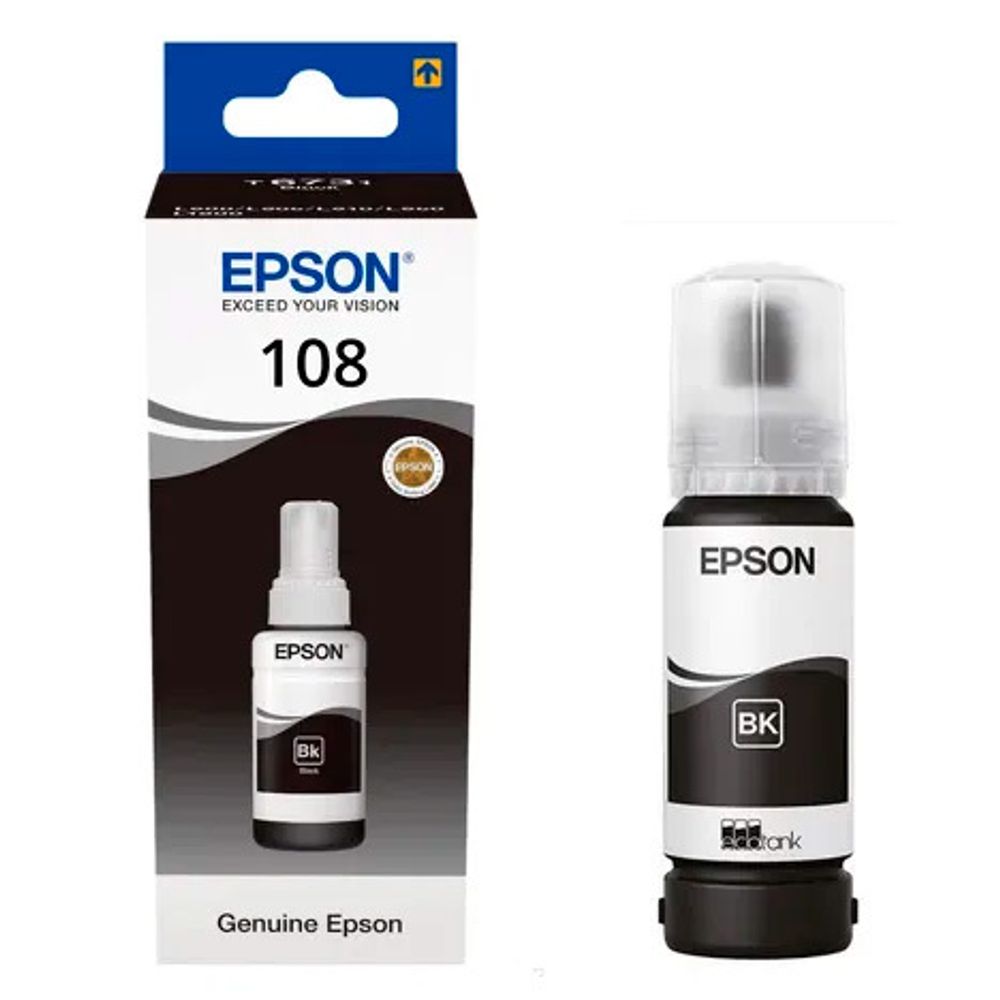 Контейнер с чернилами EPSON 108 (C13T09C14A) для L8050/L18050 черный