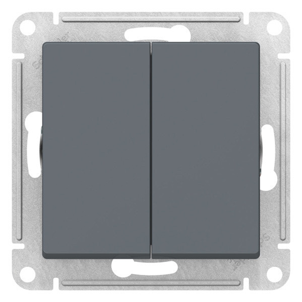 Schneider Electric AtlasDesign Выключатель 2-клавишный, 10А (грифель)