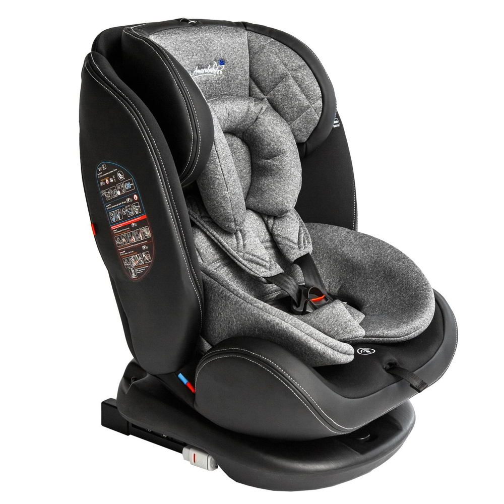 Автокресло детское AMAROBABY ST-3, Isofix класс D, группа 0+/1/2/3, (серый)