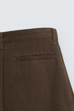 ZARA БРЮКИ BALLOON FIT, КОРИЧНЕВЫЙ