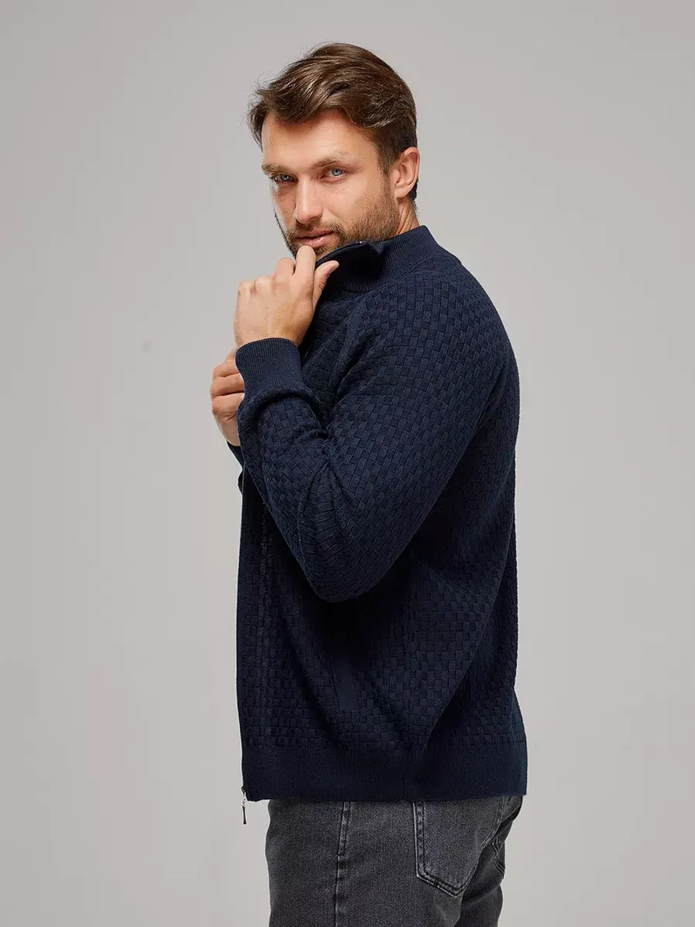 Кардиган на молнии с карманами