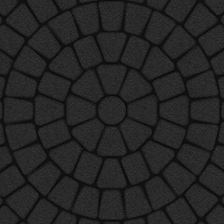 Тротуарная плитка КЛАССИКО (круг) - Гранит Черный, комплект из 3 видов плит