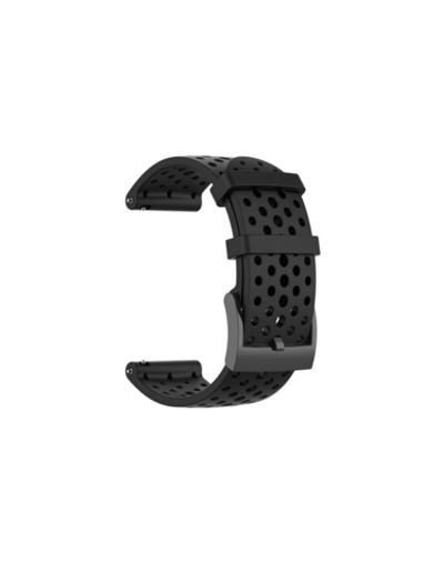 Силиконовый дышащий ремешок Suunto 24 mm для 9 / 9 Baro / 7 / D5 / Spartan Sport быстросъемный (Athletic 1) короткий (Черный)
