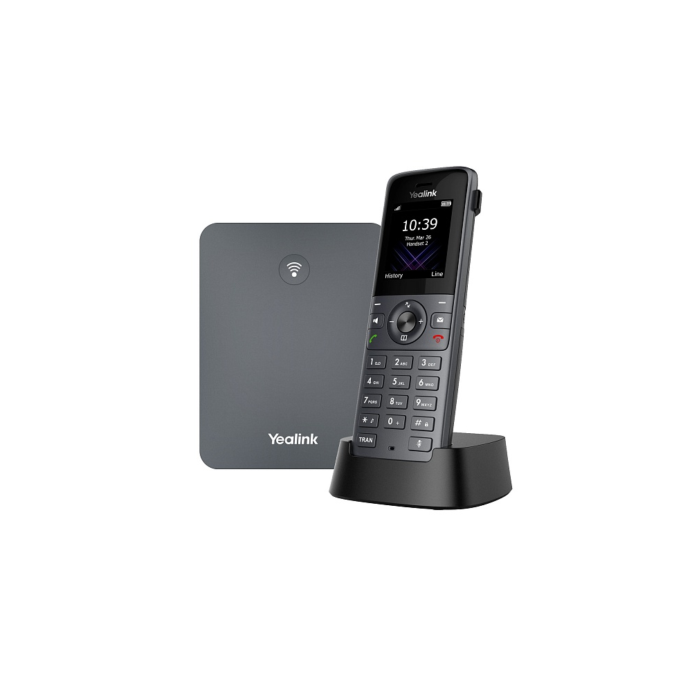 DECT-система Yealink W73P (база W70B+трубка W73H) до 10 SIP-аккаунтов, до 10 трубок на базу, до 20 о