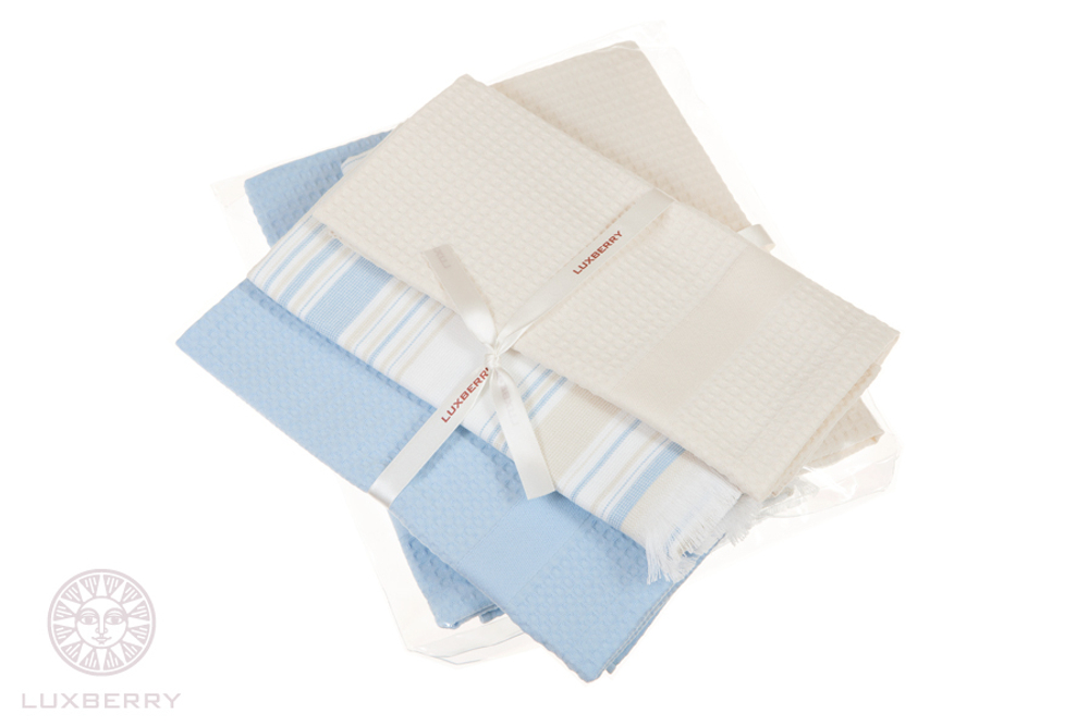 Подарочный набор кухонных полотенец Акварель бежевый от Luxberry Португалия