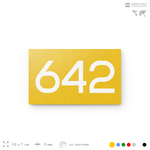 Номер на дверь 642, табличка на дверь для офиса, квартиры, кабинета, аудитории, склада, желтая 120х70 мм, Айдентика Технолоджи