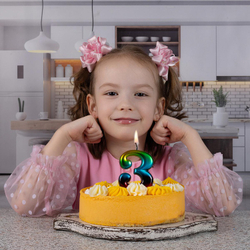 Свечи-цифры Радуга 8 см