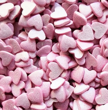Посыпка "Сердечки розовый перламутр", 30 г