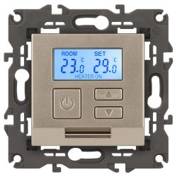 14-4111-04 ЭРА Терморегулятор универс. 230В-Imax16А, IP20, Эра Elegance, шампань | Elegance Шампань
