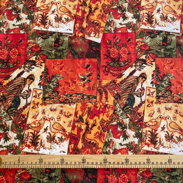 КИТАЙСКИЕ СЮЖЕТЫ - оранжевый, отрез 0,65м, 100% хлопок Handmade Fabrics 3
