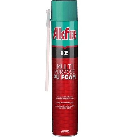 Akfix 805 Многоцелевая бытовая полиуретановая пена, 850 гр.