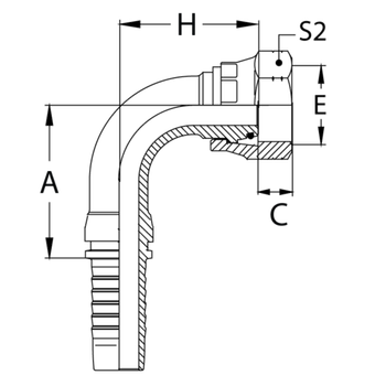 Фитинг DN 20 DKO-L (Г) 30x2 22 (90) (накидная гайка)