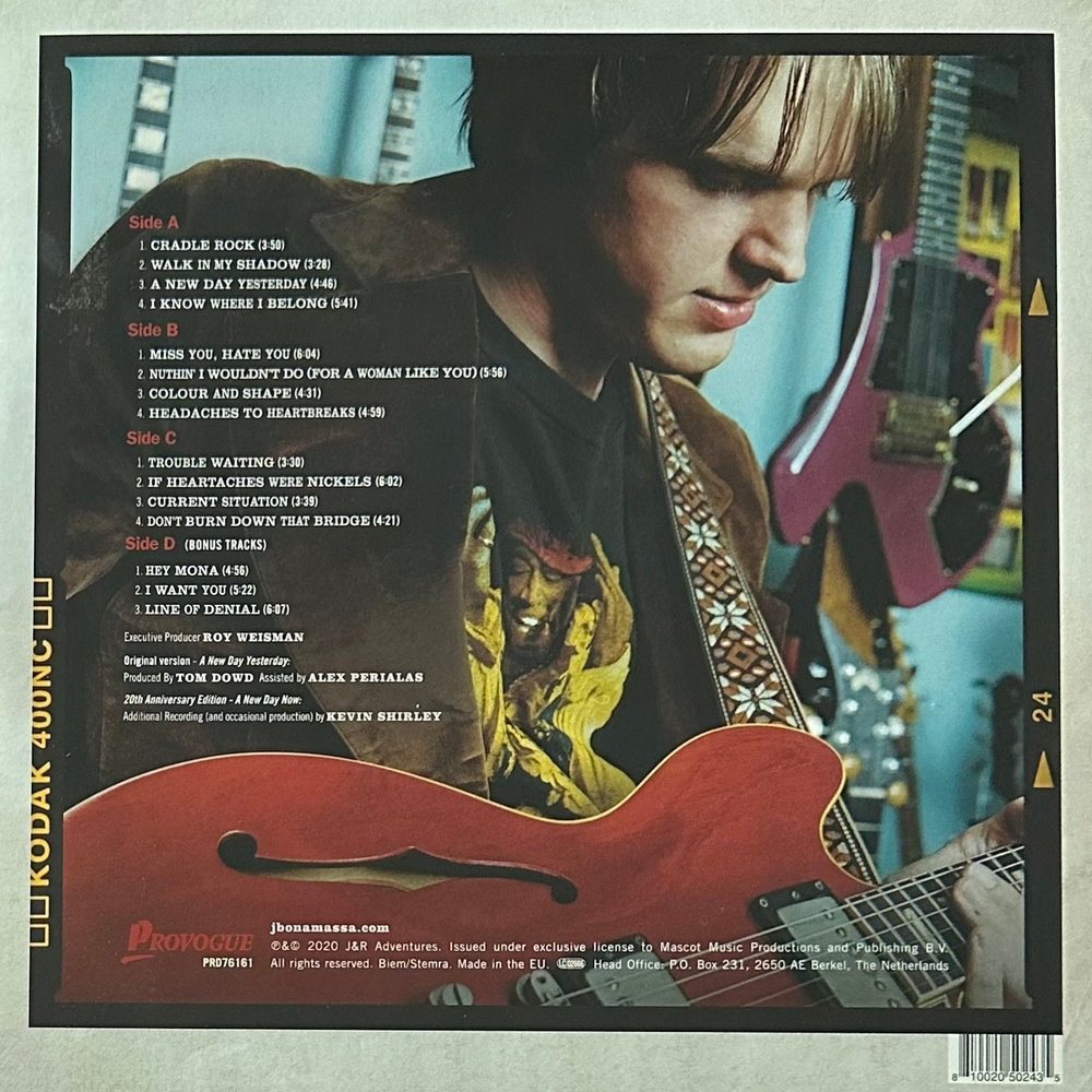 Joe Bonamassa ‎– A New Day Now - 20th Anniversary Edition 2LP (Европа 2020г.) Blue