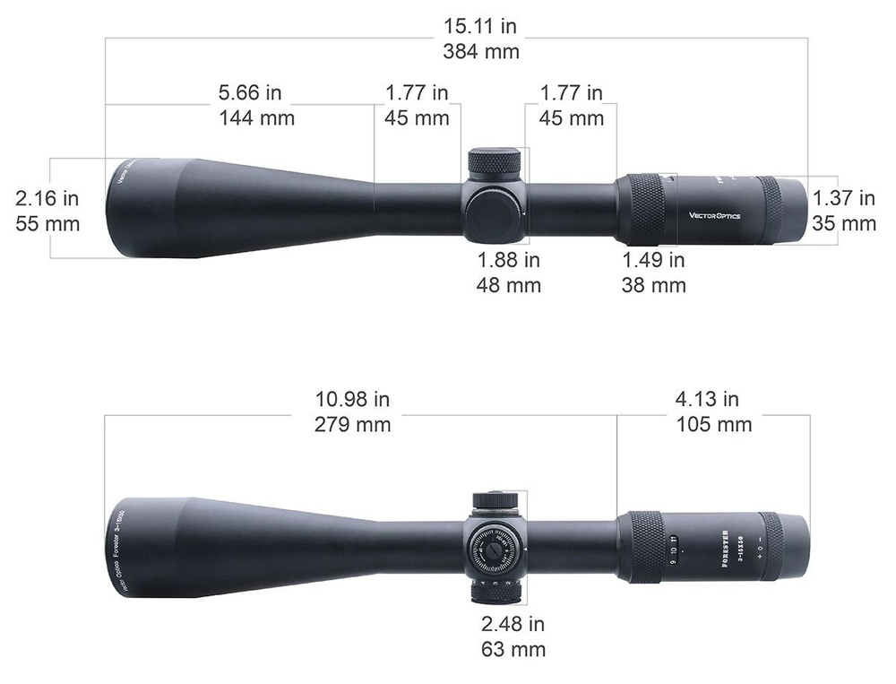 Оптический прицел Vector Optics Forester 3-15x50, сетка L4a, 30 мм, азотозаполненный, с подсветкой (SCOM-16P)