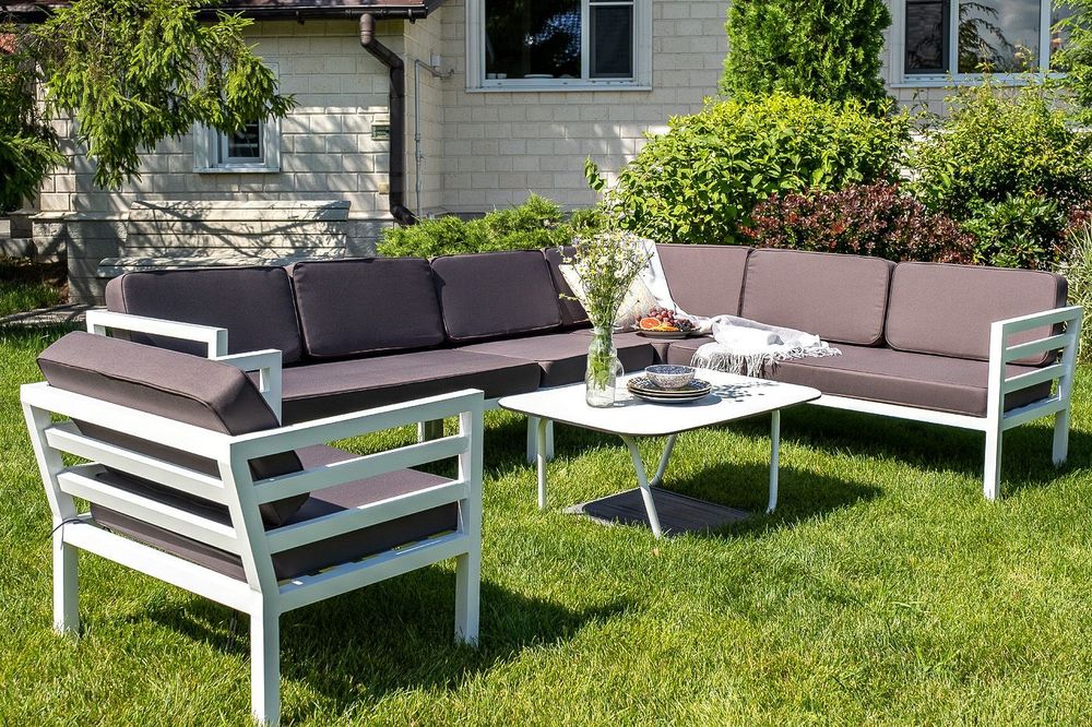 "Глория" модуль диванный левый, каркас из алюминия