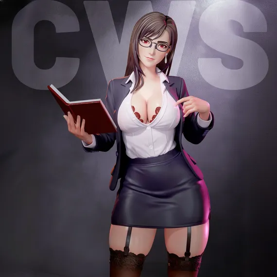 Tifa office lady - Final Fantasy