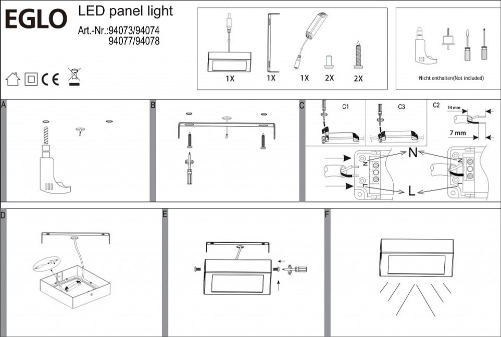 Накладной светильник Eglo ПРОМО Fueva 1 94077
