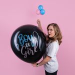 Шар (36''/91 см) Гендер Пати, с конфетти, Черный, пастель, 1 шт.