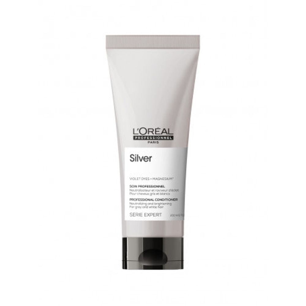 LOREAL Silver Профессиональный нейтрализующий кондиционер для осветленных и седых волос, 200 мл