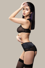 Эротические трусики-пояс Waname Elegance с высокой посадкой черные 54-56