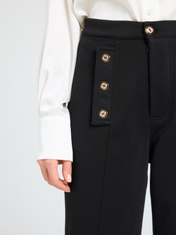 Брюки утепленные для девочки палаццо с декоративными пуговицами