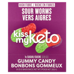 Kiss My Keto, Жевательные конфеты, кислые черви, 8 пакетиков по 25 г (0,88 унции)