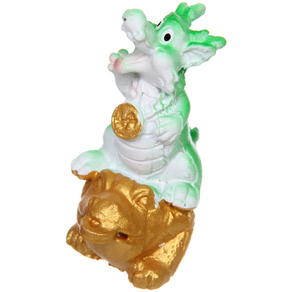 Фигурка «Дракончик с золотой монетой» 4*3*5 см, микс