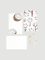 Сет из 3х муслиновых салфеток Mjolk Кокосы/White/Хлопок