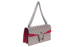 GUCCI Dionysus Canvas With Leather Shoulder Bag, Crossbody Bag Small Women"s Ebony & Red
