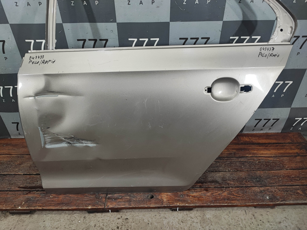 Дверь задняя левая Polo 6 / Rapid 1-2 (12-нв) Б/У Оригинал 60U833311