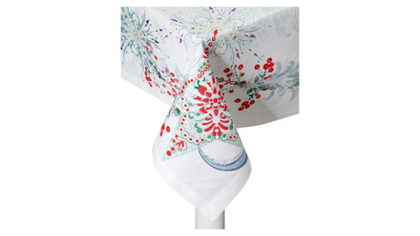 Скатерть 168х350см Mix&Match Home Счастливая звезда белая с принтом