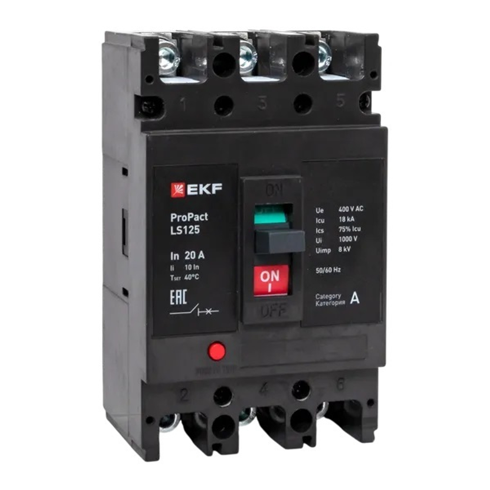 Автоматический выключатель в литом корпусе  EKF mccb-125-18-3-20-ls