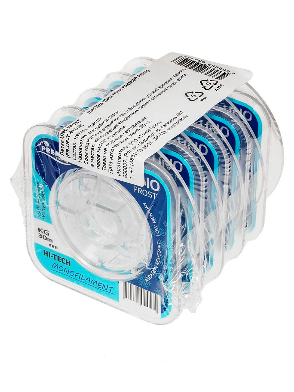Леска для рыбалки Premier Fishing UNO FROST Clear Nylon 0,10mm/30m (PR-UF-T-010-30)