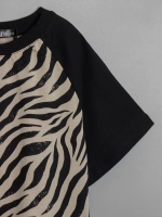 Хлопковая детская футболка с принтом зебры