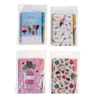 Блокнот фигурный А6 "Сладости", 30л, линия+ ручка, 3 вида микс