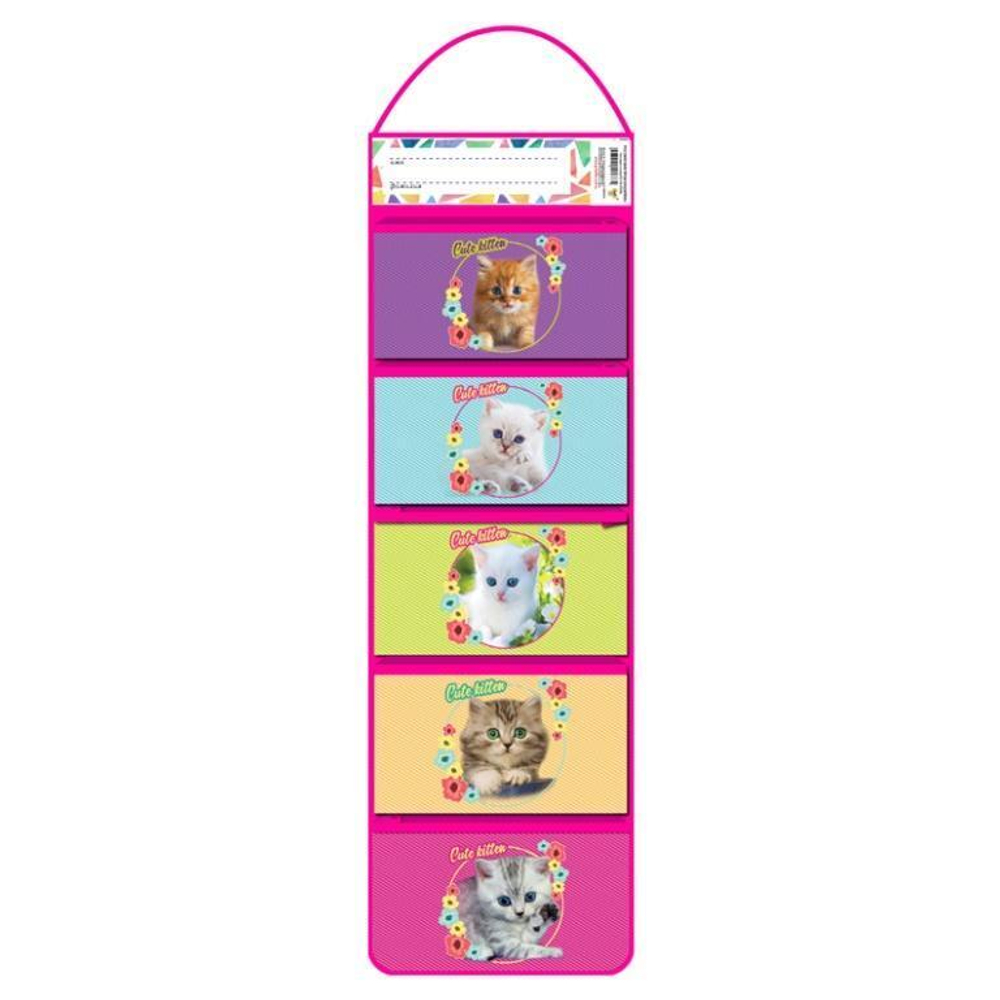 Органайзер настенный, ткань 195*730 "МИЛЫЕ КОТЯТА 2019" (Пчелка)