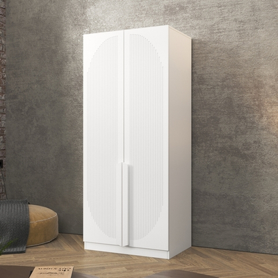 Шкаф Агератум МДФ двухсекционный в белой эмали - Белый Фасадный 0101  80*50*260