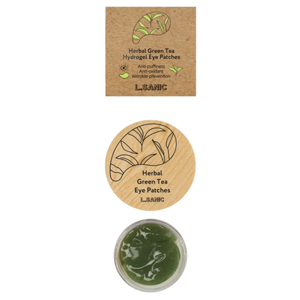 [L.Sanic] Herbal Green Tea Hydrogel Eye Patches - Гидрогелевые патчи с экстрактом зеленого чая, 60 шт