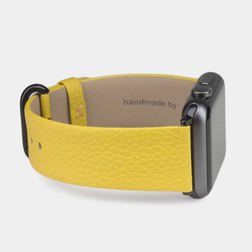 Ремешок для Apple Watch 40/41/42 mm из кожи теленка, желтого цвета