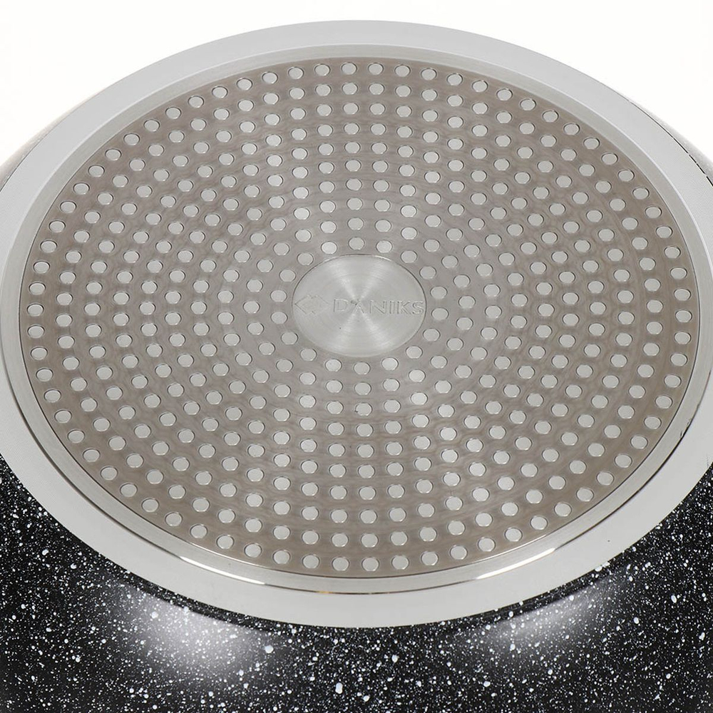 Жаровня алюминий, 28 см, антиприг, Daniks, Гранит Олимп, чер, CAS-2835-BLM-IND, индукц