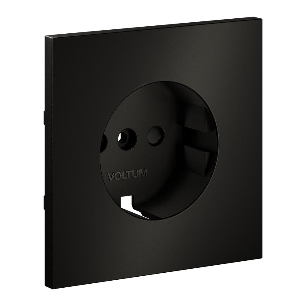 Накладка для розетки с заземлением и защитными шторками, S70 Metal (антрацит)