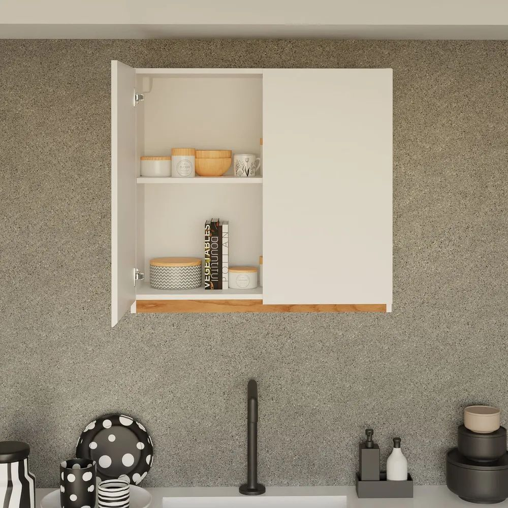 Кухня Валенсия 340 см (12 модулей) без столешницы / белый ЛДСП, массив дуба